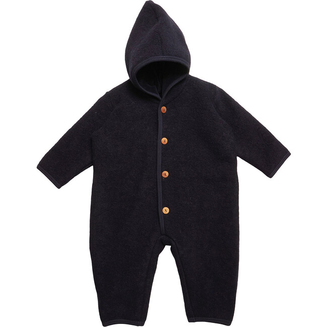 Pooh Double Layer Pram Suit In Wool With Soft Cotton On The Inside, Navy