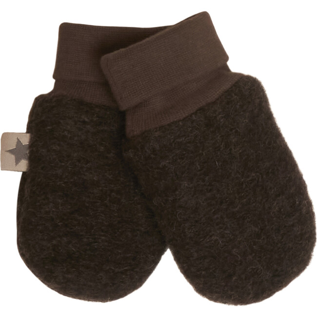 Poohfy Baby Mittens In Wool, Brown