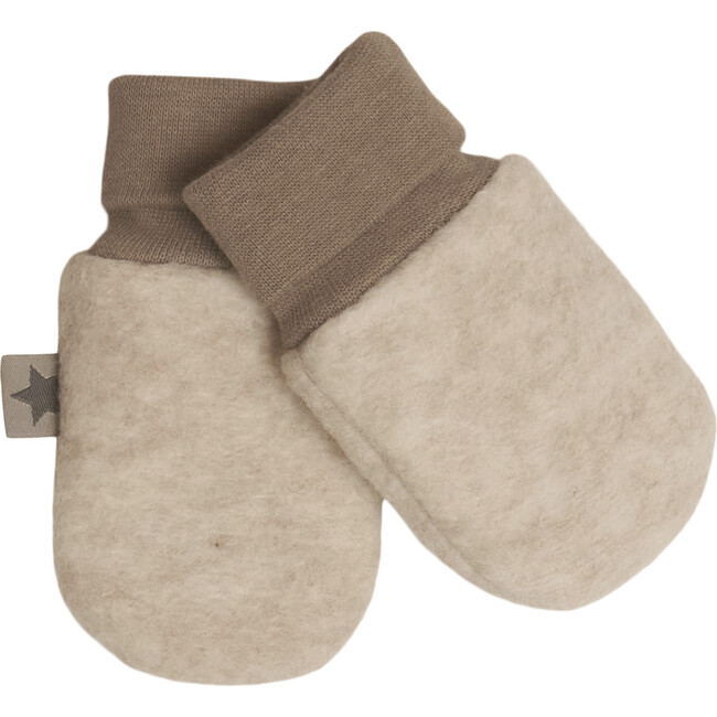 Poohfy Baby Mittens In Wool, Sand
