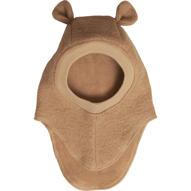 Plys Double Layer Wool Balaclava With Small Ears, Beige
