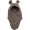 Teddy Wool Fleece Balaclava With Small Ears, Cocoa Brown - Balaclavas - 1 - thumbnail