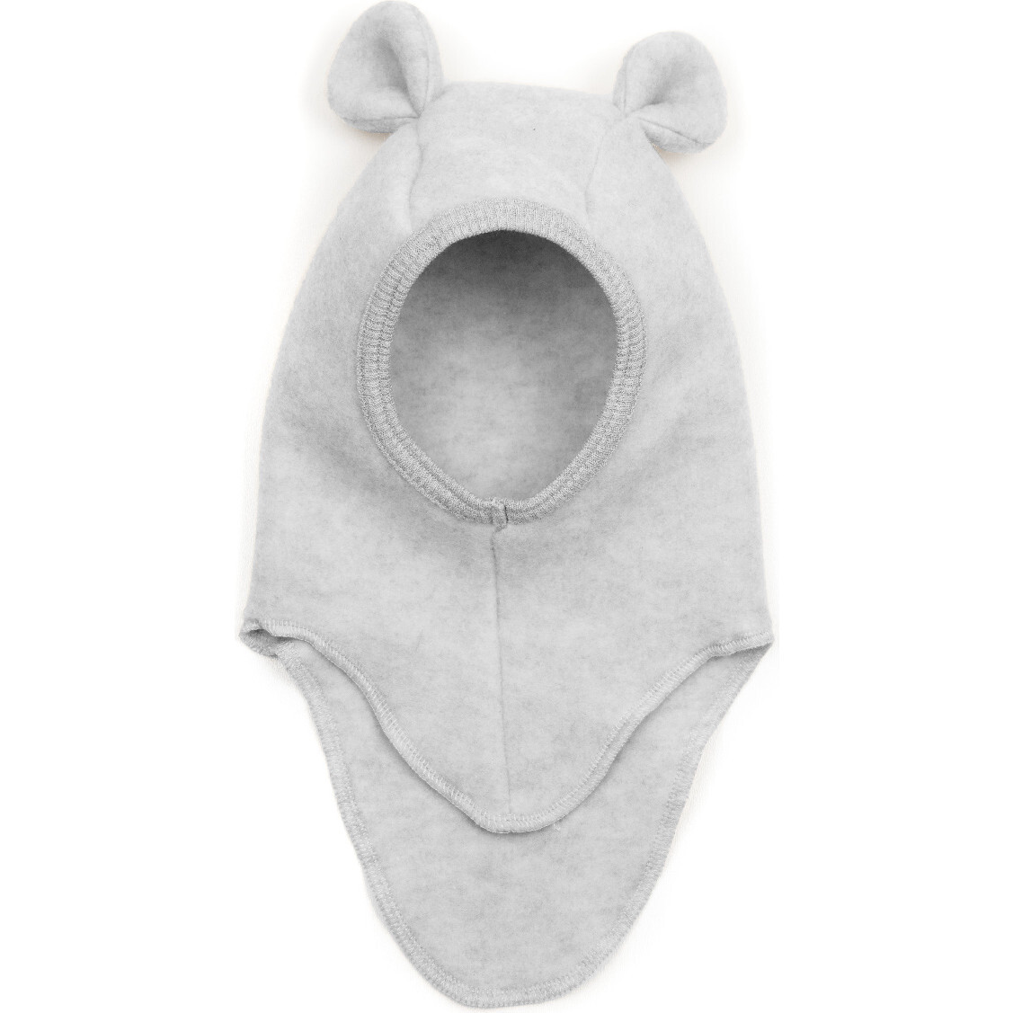 Teddy Wool Fleece Balaclava With Small Ears, Light Grey Melange - Balaclavas - 1