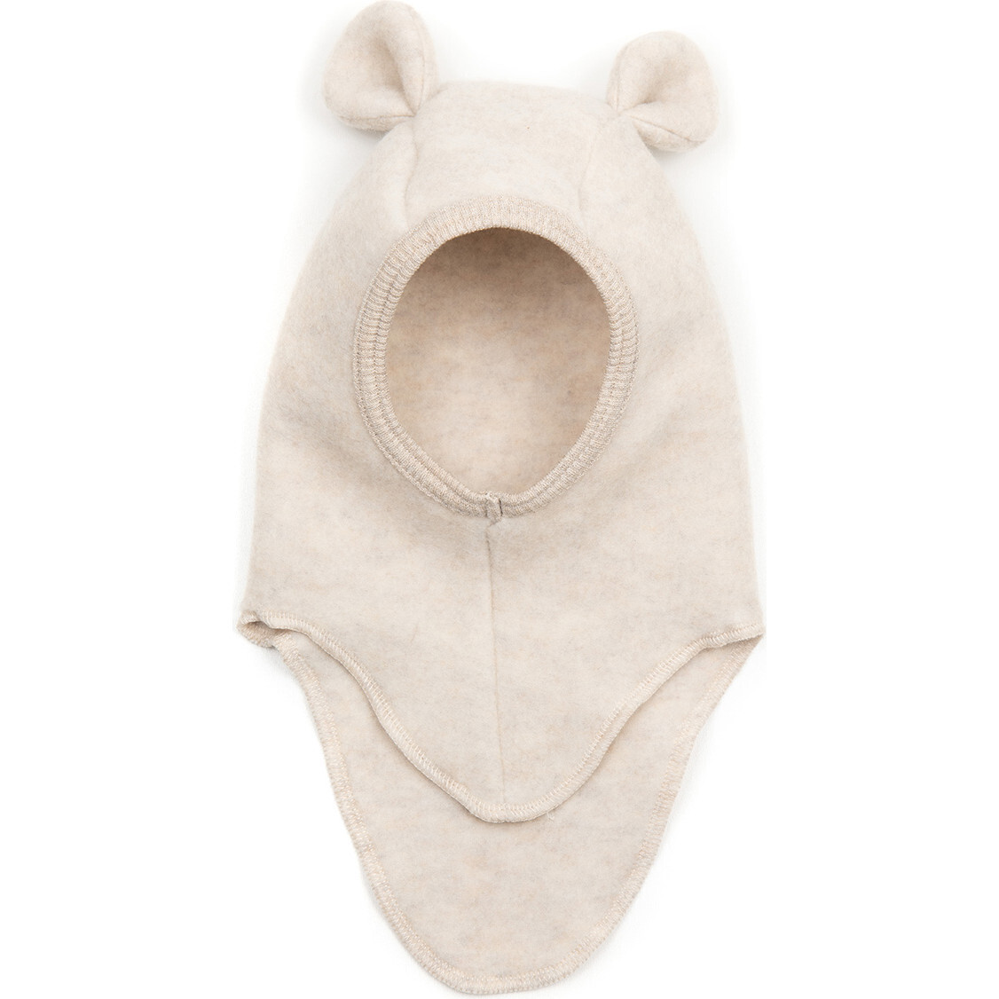 Teddy Wool Fleece Balaclava With Small Ears, Camel - Balaclavas - 1