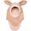 Bunny Double Layer Wool Balaclava With Ears, Dusty Rose - Balaclavas - 1 - thumbnail