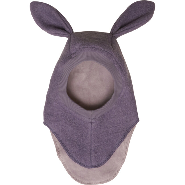 Bunny Double Layer Wool Balaclava With Ears, Purple Sage