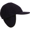 Cap In Wool With Velour Lining, Navy - Hats - 3