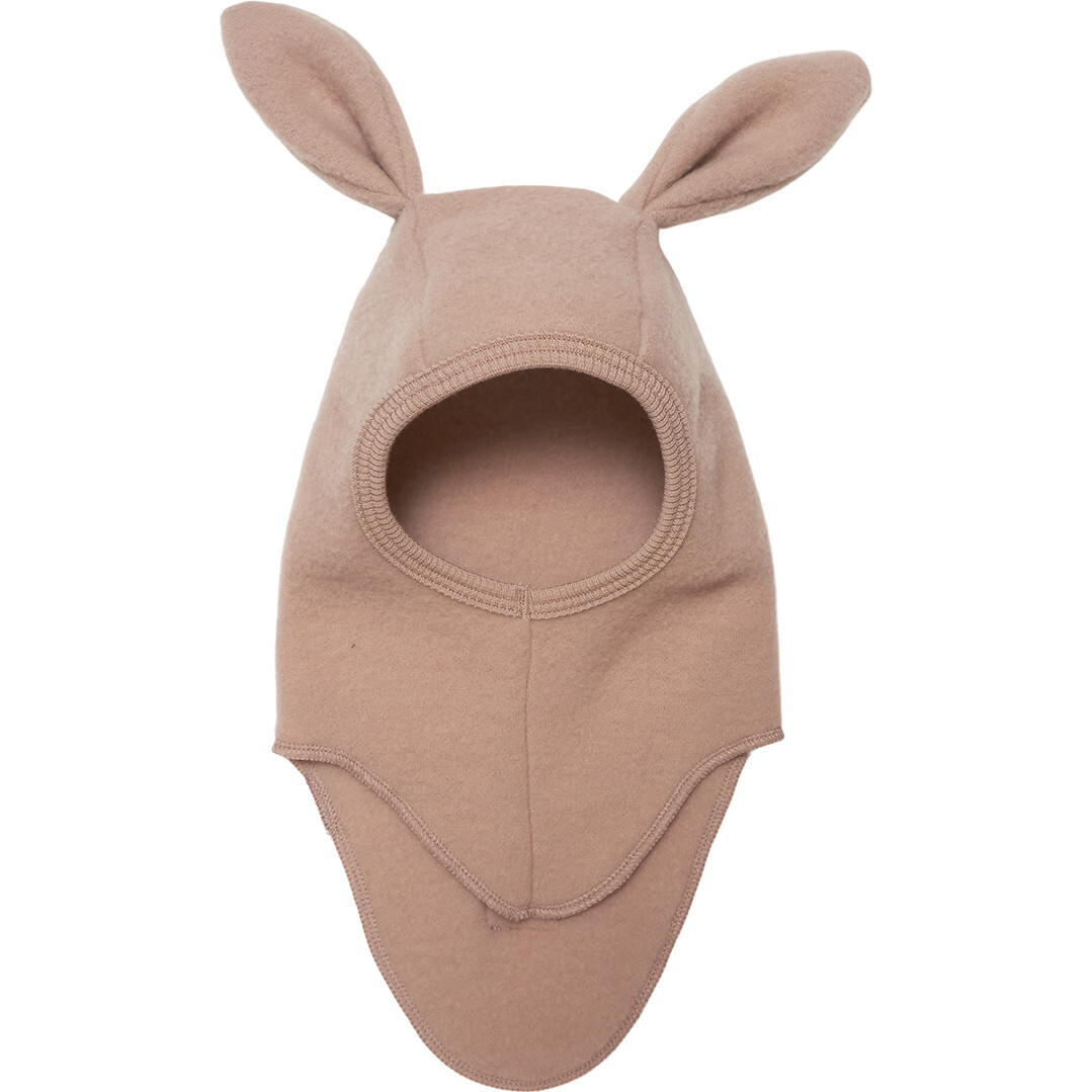 Bunbun Wool Fleece Balaclava With Ears, Dusty Rose - Balaclavas - 1