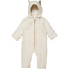 Allie Merino Wool Fleece Hooded Suit With Small Ears, Off White - Bunting - 1 - thumbnail