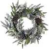 Un-Lit Decorated Rattan Wreath with Blueberries - Wreaths - 1 - thumbnail
