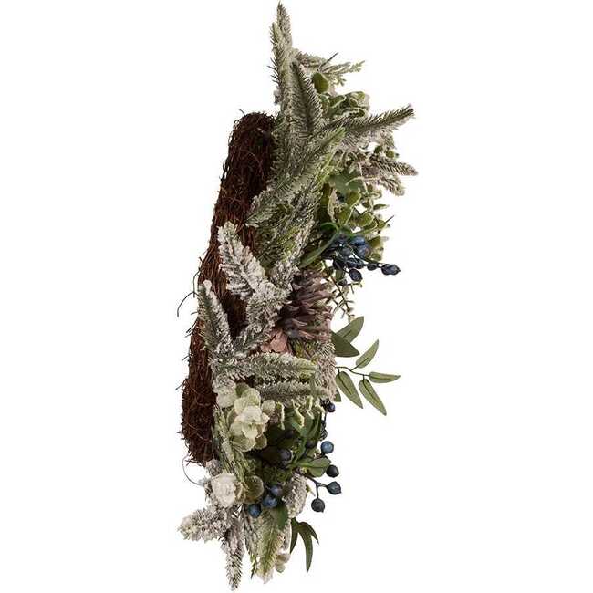 Un-Lit Decorated Rattan Wreath with Blueberries - Wreaths - 5