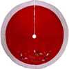 Red and White Velvet Merry Christmas Applique Treeskirt - Tree Skirts - 2