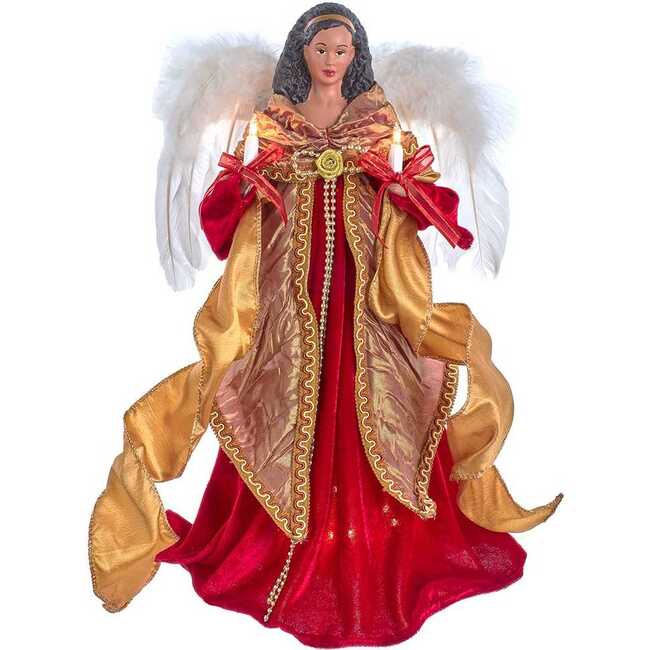 Red and Gold Black Angel Tree Topper - Tree Toppers - 1