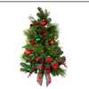 Pre-Lit Red And Green Wall Tree With Bow - Accents - 1 - thumbnail
