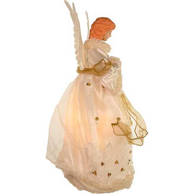 Ivory and Gold Fiber Optic Animated Angel Treetop - Tree Toppers - 3