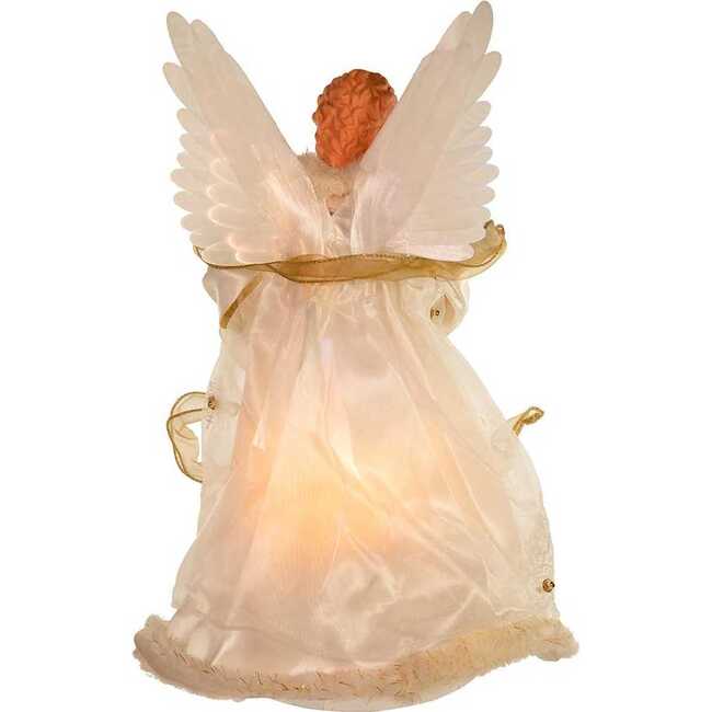 Ivory and Gold Fiber Optic Animated Angel Treetop - Tree Toppers - 5