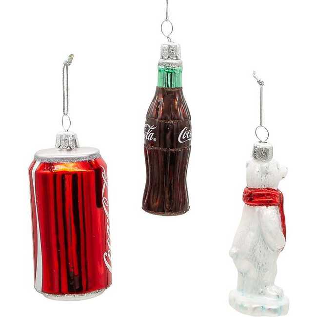 Glass Coke Mini Ornament, 3-Piece Set - Ornaments - 2