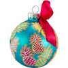 Glass Pineapple Pattern Ball Ornaments, 6 Piece Set - Ornaments - 3