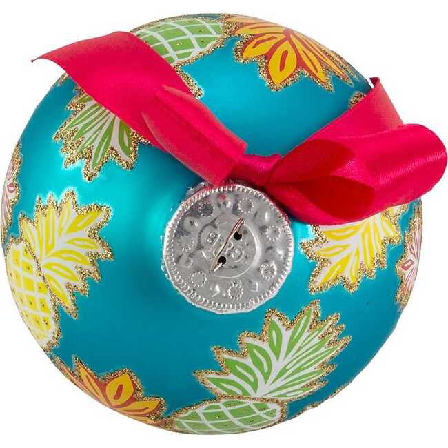 Glass Pineapple Pattern Ball Ornaments, 6 Piece Set - Ornaments - 5