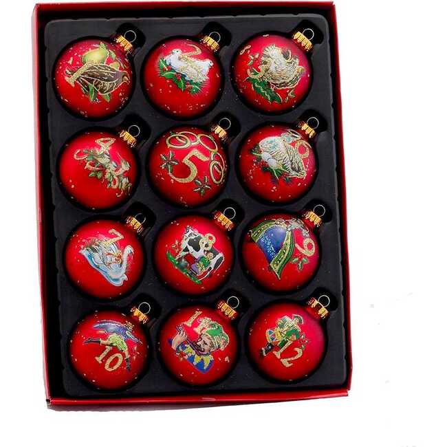 12 Days of Christmas Decorative Glass Ornaments, 12 Piece Set - Ornaments - 2