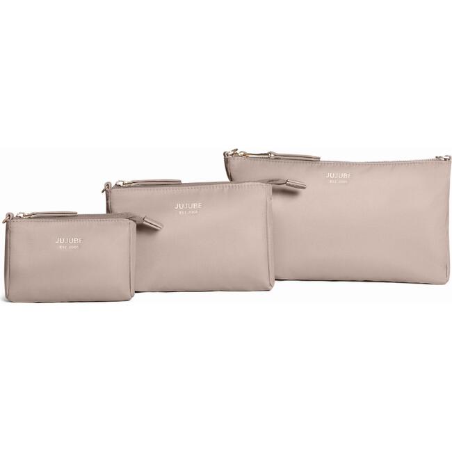 Diaper Bag-Fit 3-Piece Pouch Set, Taupe