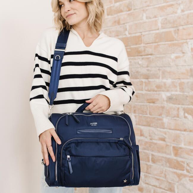 Satchel 14-Compartment Diaper Bag, Navy - Diaper Bags - 6