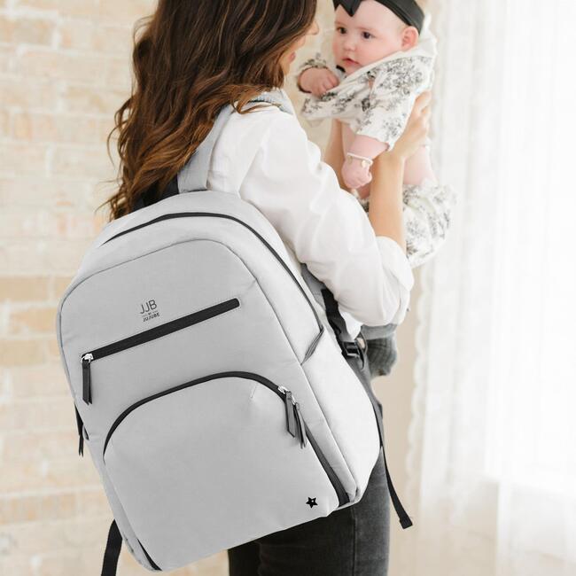 JJB Deluxe Backpack, Grey - Diaper Bags - 7