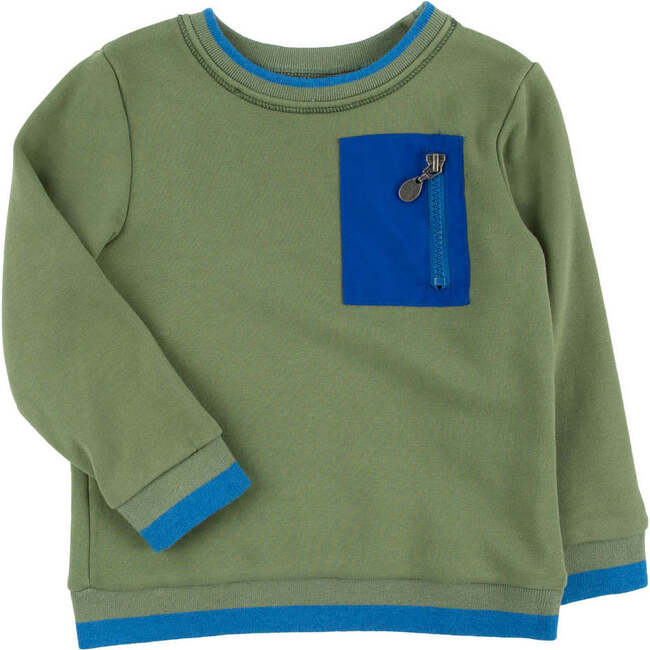 Indie Contrast Patch Pocket Pullover, Spearmint
