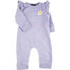 Haley Long Sleeve Ruffle Shoulder Romper, Purple Haze - Onesies - 1 - thumbnail