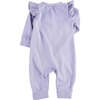 Haley Long Sleeve Ruffle Shoulder Romper, Purple Haze - Onesies - 2