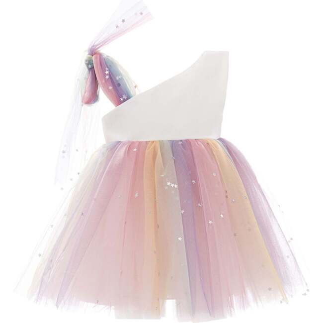 Cakepop Unicorn Rainbow Tulle Dress, White