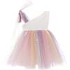 Cakepop Unicorn Rainbow Tulle Dress, White - Dresses - 1 - thumbnail