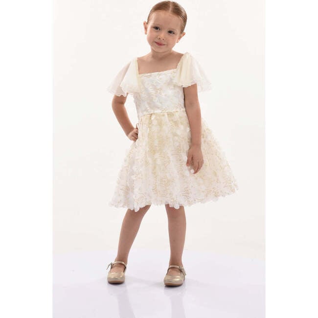 Jolene Polka Dot Applique Dress, Cream - Dresses - 2