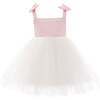 Janie Bow Strap Tulle Dress, Pink - Dresses - 1 - thumbnail
