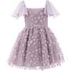 Jolene Polka Dot Applique Dress, Lavender - Dresses - 1 - thumbnail