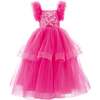 Peralta Sequin Ruffle Tulle Dress, Fuchsia - Dresses - 1 - thumbnail