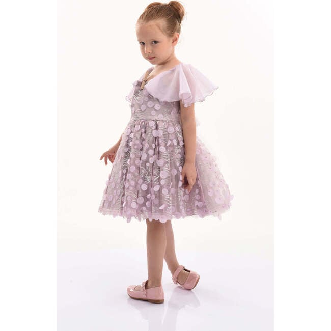 Jolene Polka Dot Applique Dress, Lavender - Dresses - 3