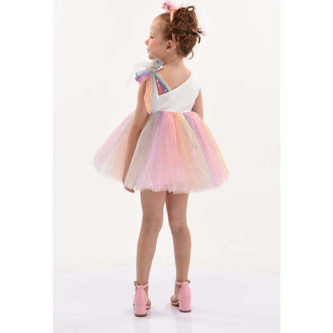 Cakepop Unicorn Rainbow Tulle Dress, White - Dresses - 4