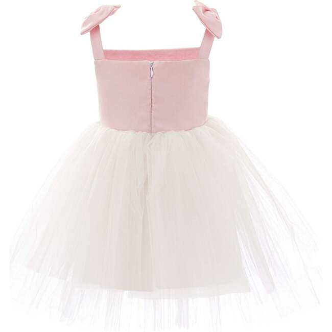 Janie Bow Strap Tulle Dress, Pink - Dresses - 4