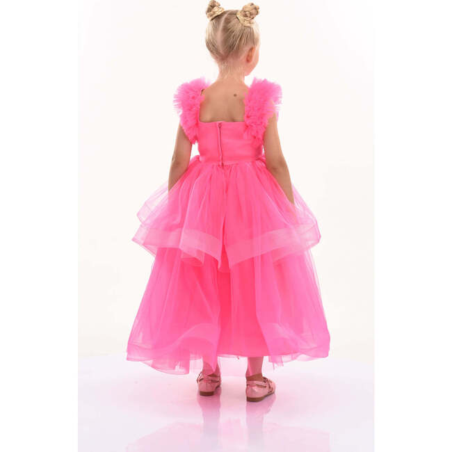 Peralta Sequin Ruffle Tulle Dress, Fuchsia - Dresses - 4