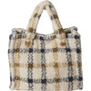 Small Teddy Tote, Neutral Plaid - Bags - 1 - thumbnail