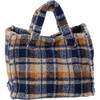 Small Teddy Tote, Navy Plaid - Bags - 1 - thumbnail