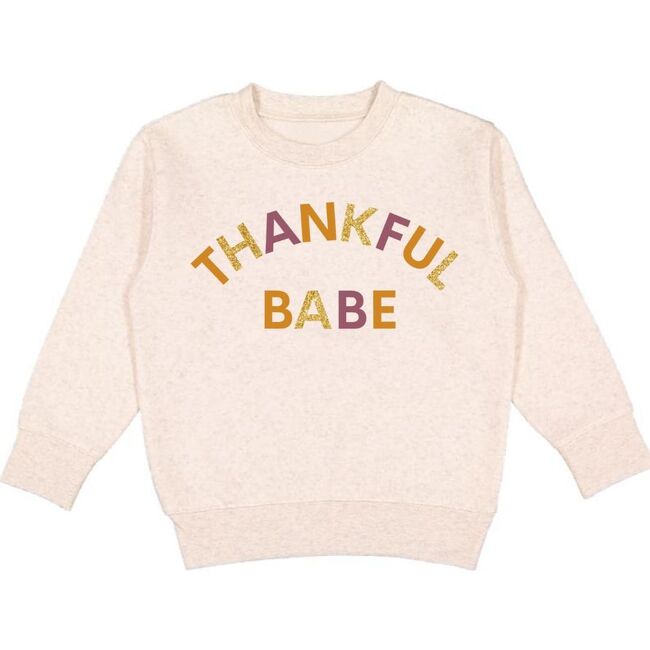 Thankful Babe Multi Thanksgiving Sweatshirt, Natural