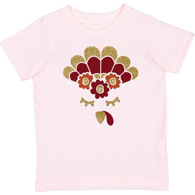 Turkey Flower Crown Thanksgiving Short Sleeve T-Shirt, Ballet