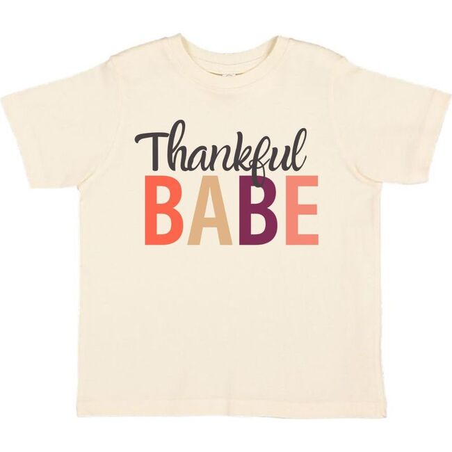Thankful Babe Thanksgiving Short Sleeve T-Shirt, Natural