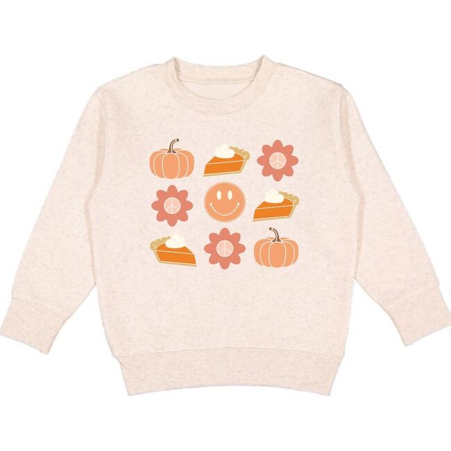Pumpkin Pie Smiley Thanksgiving Sweatshirt, Natural