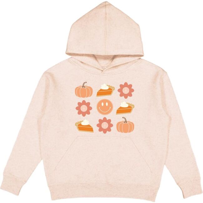 Pumpkin Pie Smiley Thanksgiving Youth Hoodie, Natural