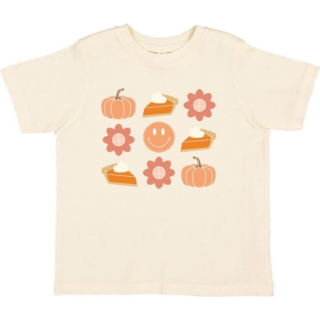 Pumpkin Pie Smiley Thanksgiving Short Sleeve T-Shirt, Natural