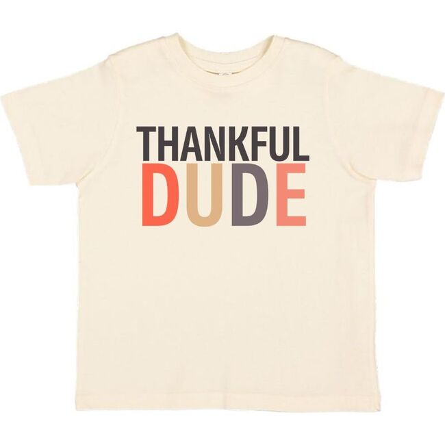 Thankful Dude Thanksgiving Short Sleeve T-Shirt, Natural