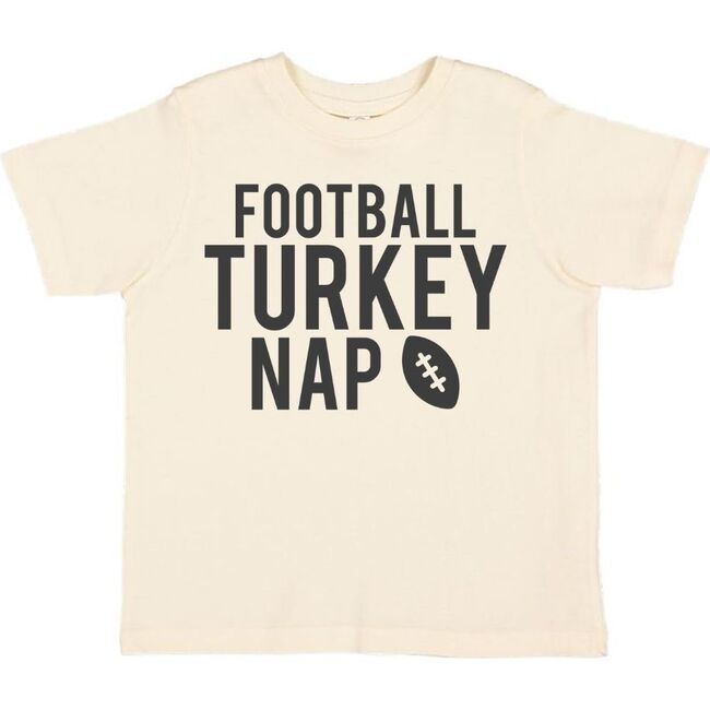 Football Turkey Nap Thanksgiving Short Sleeve T-Shirt, Natural