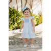 Blue Floral Smocked Dress, Blue - Dresses - 3